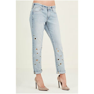 True Religion Women's Embellished Boyfriend Jeans